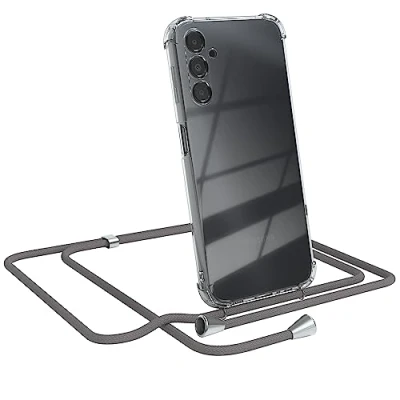 Abbildung von EAZY CASE Smartphone Kette kompatibel mit Samsung Galaxy A14 5G, Kratzfest, stoßabsorbierend, Necklace Hülle Band Kordel in Anthrazit
