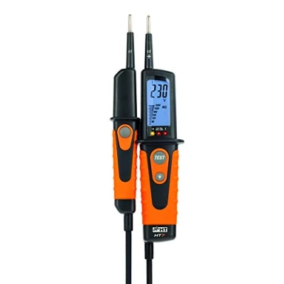 Abbildung von HT Instruments Digitaler Spannungsprüfer, mit Lastzuschaltung, 0V bis 690V AC/DC, CAT IV 600V, HT7, Schwarz, orange