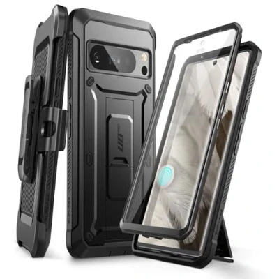 Abbildung von SUPCASE Unicorn Beetle Pro Series Hülle für Google Pixel 8 mit Ständer, [Eingebauter Displayschutz] [Militärischer Schutz] 360 Vollschutz Holster Handyhülle (2023), Schwarz