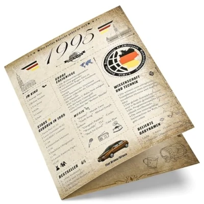 Abbildung von Joyoldelf 30. Vintage Geburtstagskarte, 1995 Jahrgang Zeitung Grußkarten Geschenk, 3D Pop Up Geburtstagskarte mit Umschlag für Mann und Frau