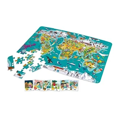 Abbildung von Hape Puzzle 2 in 1 Weltreise, und Spiel, Puzzleteile