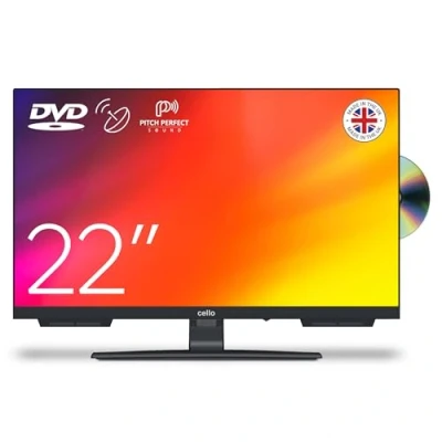 Abbildung von Cello C2224F 22&quot; Full HD LED TV mit rahmenlosem Design Integrierter DVD Player Triple Tuner (DVB C/ S2/ T2) Pitch Perfect Sound Ideal für kleine Räume [2024]