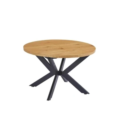 Abbildung von HOME DELUXE Esstisch Rund Ausziehbar AVENTURA inkl. Sternfuß 120 x cm (inkl. bodenschonendes Metallgestell), Esszimmertisch, Küchentisch, Holztisch