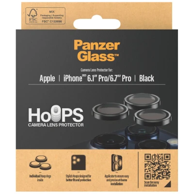 Abbildung von Apple iPhone 15 Pro Panzerglas PanzerGlass Camera Protector Hoop Optic Rings Kameraprotektor für das / Max