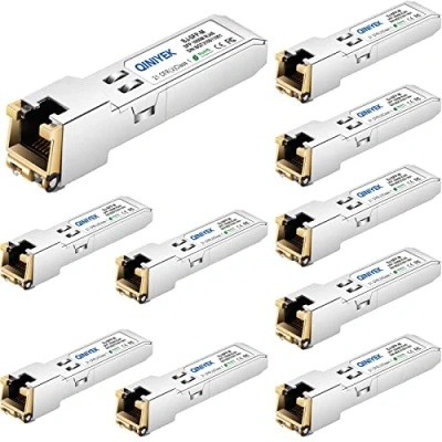 Abbildung von QINIYEK 1.25G SFP T, 1000BASE T RJ45 Kupfer für Cisco GLC T/SFP GE Ubiquiti UF 1G, Netgear, Supermicro, bis zu 100m (10 Stück)
