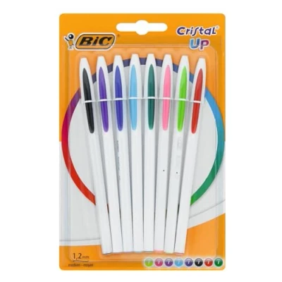 Abbildung von BIC 949869 Kugelschreiber Cristal Up mit Kappe, 1,2mm , 8 Stück, Schreibfarben sortiert