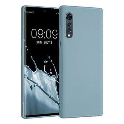 Abbildung von kwmobile Hülle kompatibel mit LG Velvet weiches TPU Silikon Case Cover geeignet für kabelloses Laden Arctic Night