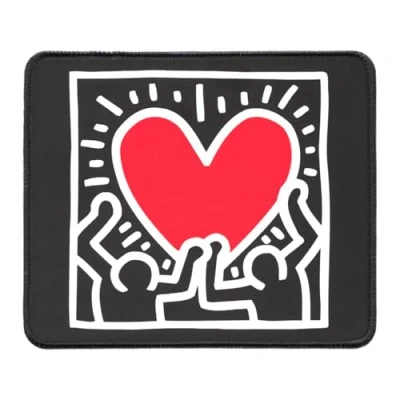 Abbildung von Grupo Erik Gaming Mauspad Keith Haring Mousepad rutschfest und Wasserabweisend Klein Mouse Pad Kelin 23,5 x 9,25 cm Schreibtischunterlage PC Zubehör