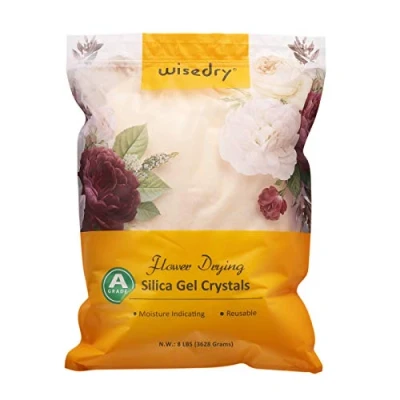 Abbildung von Wisedry Silicagel zum Trocknen von Blumen, 8 LBS(3.6KG) Feine Kristalle, Kieselgel Trockenmittel, Wiederverwendbares Blumenschutzmittel, Silica Gel mit Indikator