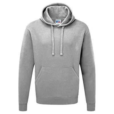 Abbildung von Russell Mens Authentic Hooded Sweatshirt / Hoodie (Light Oxford)