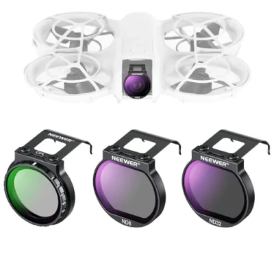 Abbildung von NEEWER Filter Set für NEO Drone, 3er Pack, CPL/ND8/ND32 Graufilter Zirkularer Polfilter, Drone Zubehör, schlank mehrfach beschichtetes optisches HD Glas, kompatibel mit DJI NEO, FL N27
