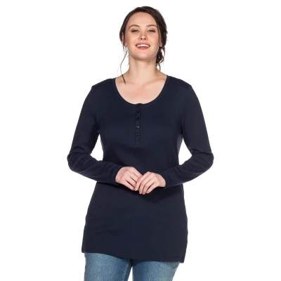 Abbildung von Sheego Langarmshirt, Damen, Größe: 48/50, Marine