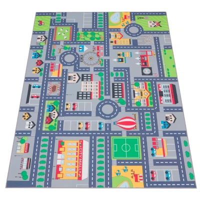 Abbildung von Paco Home Kinderteppich &quot;Bino 576&quot;, rechteckig, Kurzflor, Straßen Spiel Teppich, Kinderzimmer