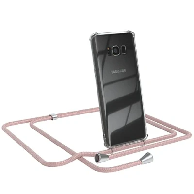 Abbildung von EAZY CASE Handykette kompatibel mit Samsung Galaxy S8 Handyhülle Umhängeband, Handykordel Schutzhülle, Silikonhülle, Hülle Band, Stylische Kette für Smartphone, Rosé Gold