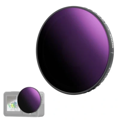 Abbildung von NEEWER Variabler ND Filter, kompatibel mit DJI Osmo Action 5 Pro und 4, ND64 256 (6 8 Stops), aufschraubbarer Graufilter Objektivfilter, mehrschichtiges optisches HD Glas, Actionkamera Zubehör