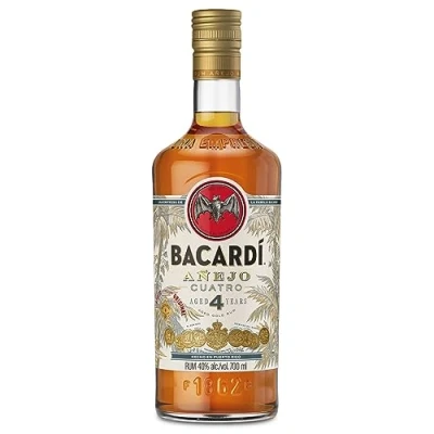 Abbildung von BACARDÍ Añejo 4 Jahre alter Premium Caribbean Rum, im Eichenfass gereifter Karibik unter karibischer Sonne gelagert, ideal als Geschenk, 40% Vol., 70 cl/700 ml
