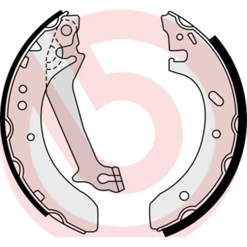 Abbildung von BREMBO S 23 578 Bremsbacken 203 38 mit Handbremshebel FORD: Escort 6 Schrägheck, Cabrio, Fiesta Mk4
