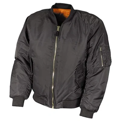 Abbildung von MFH Bomberjacke US Pilotenjacke MA1, Mod., urban grau M Paspeltaschen mit Patte und Druckknopf