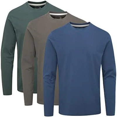 Abbildung von Charles Wilson 3er Pack Langarm T Shirt Mit Rundhalsausschnitt (L, Dark Essentials 31 (0822))