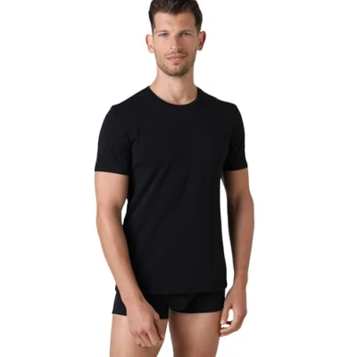Abbildung von LVB T Shirt mit Rundhalsausschnitt aus Baumwolle Supima Stretch Cotton Herren , Schwarz 4/M