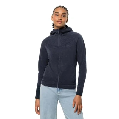 Abbildung von Jack Wolfskin Waldsee Hooded JKT W Sweatjacke, Damen, Größe: XXL, Night blue