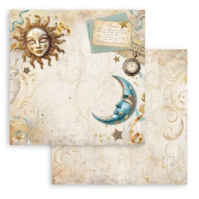 Abbildung von Stamperia Scrapbook Sheets for Scrapbooks, Albums, Card Making, Bullet Journals and More, Acid Free, Double Sided, Perfect Crafts Gifting (Masquerade, Sun Moon) (30.5 x 30.5cm)