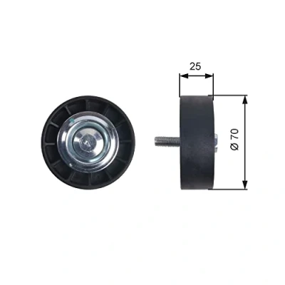 Abbildung von GATES T36402 Umlenkrolle FleetRunner Micro V Stretch Fit FIAT: Ducato II Kastenwagen, Pritsche/Fahrgestell, PEUGEOT: Boxer Kastenwagen