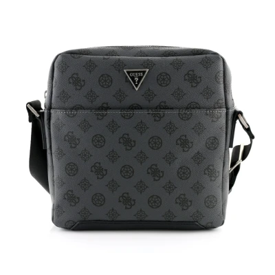 Abbildung von Guess Torino TOP ZIP Crossbody FLAT Umhängetasche, Herren, Größe: One Size, Coal/black