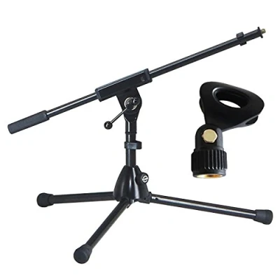 Abbildung von K&amp;M 259/1 Mikrofonstativ klein niedrige Bauweise + keepdrum MH10 Mikrofon Klammer
