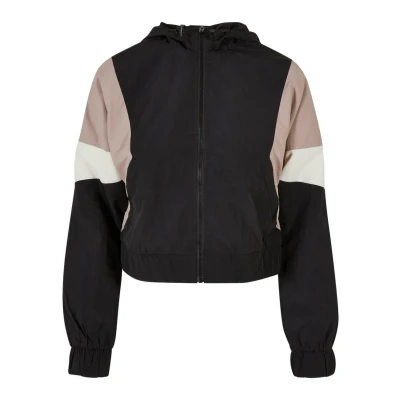 Abbildung von Urban Classics Short 3TONE Crinkle Übergangsjacke, Damen, Größe: 4XL, Black duskrose whitesand