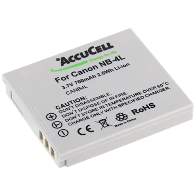 Abbildung von AccuCell Akku passend für Canon NB 4L I Li Ion Digicam Battery 3,7 V 750 mAh Kamera Batterie Camera