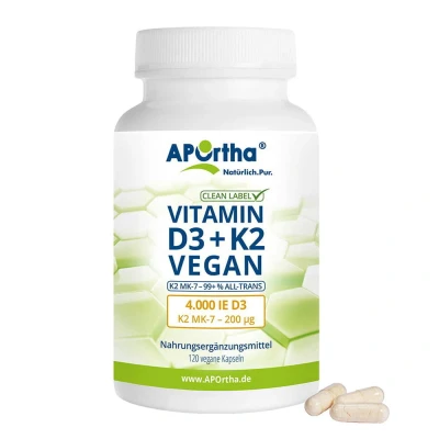 Abbildung von Aportha D3 4.000 Ie + K2 Mk 7 Cyclo 200ug Vegan 120 St