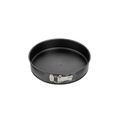 Abbildung von Zenker Z6502 Springform Ø 24 cm, Backform mit Antihaftbeschichtung, runde Kuchenform Flachboden (Farbe: schwarz), Menge: 1 Stück