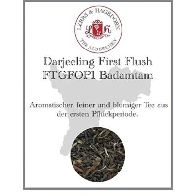 Abbildung von Lerbs &amp; Hagedorn, Darjeeling First Flush FTGFOP1 Badamtam Fein, Blumig 250g (ca. 20 Liter) Erste Pflückungsperiode