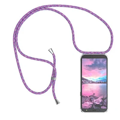 Abbildung von EAZY CASE Handykette kompatibel mit Samsung Galaxy J6 Handyhülle Umhängeband, Handykordel Schutzhülle, Silikonhülle, Hülle Band, Stylische Kette für Smartphone, Unicorn