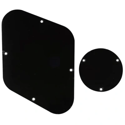 Abbildung von Musiclily LP Gitarren Control Plate BackPlate und Switchplate Schalter Abdeckplatte Set for USA Les Paul E Gitarre, 3 lagig Schwarz