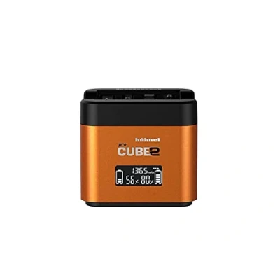 Abbildung von Hähnel ProCube 2 DSLR Duo Ladegerät für Sony EU/UK/USA Stecker NP BX1, FW50 und FZ100 Akkus Integrierte USB Ladeanschlüsse AA Steckplätze