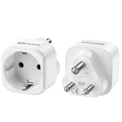 Abbildung von LENCENT 2X Reiseadapter für Indien Steckdose Typ D, Reise Adapter Reisestecker Reisen nach Indien, Sri Lanka, Nepal, Libanon, Ghana, Myanmar, Senegal (Typ D)