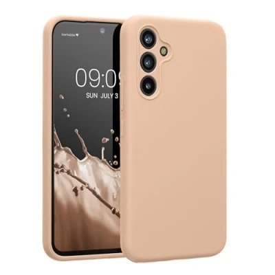 Abbildung von kwmobile Hülle kompatibel mit Samsung Galaxy A54 5G Case gummiert Silikon Handyhülle Schutzhülle Pastell Pfirsich