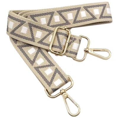 Abbildung von Verstellbarer Schultergurt für Taschen Grau Weiß, Taschengurte zum Wechseln, Taschengurt Breit mit Karabiner Gold, 80 130 cm Tragegurt Tasche Damen Schulterriemen, Handtasche, 3.8cm, 1107