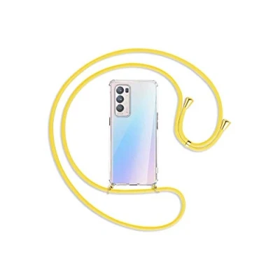 Abbildung von mtb more energy® Handykette kompatibel mit Oppo Find X3 Neo (6.55&#039;&#039;) Banana Gelb/Gold Smartphone Hülle zum Umhängen Anti Shock Full TPU Case