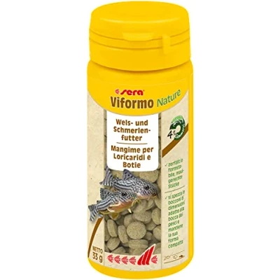 Abbildung von sera Viformo Nature 50 ml Nahrhaftes Tablettenfutter für Welse Wels &amp; Schmerlenfutter Ohne Farb Konservierungsstoffe Artgerechte Ernährung Bodenfische Mit vitaminreichen Seealgen
