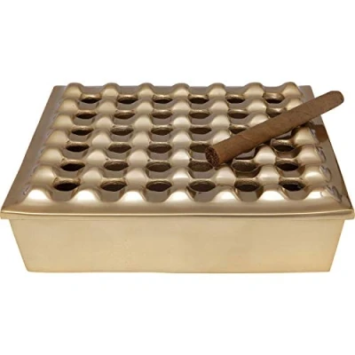 Abbildung von Kare Design Aschenbecher Soho Square, quadratisch, Accessoire, abnehmbarem Deckel, Messing, 25x25cm