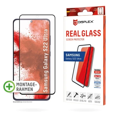 Abbildung von Samsung Galaxy S22 Ultra Panzerglas Displex Real Glass FC Bildschirmschutzfolie Full Cover für das