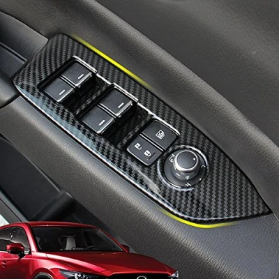 Abbildung von HIGH FLYING für CX 5 CX5 KF 2017 2023 Kohlefaserfarbe Interieur Türverkleidungen Dekor 4 Stück ABS Kunststoff