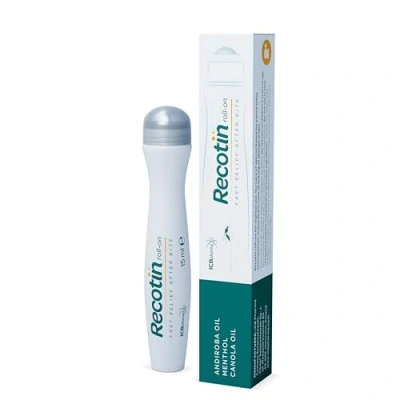 Abbildung von RECOTIN Mückenstich Roll On 15ml 100% natürlicher Wirkstoff Für Kinder ab 2 Jahren &amp; Erwachsene Soforthilfe bei Mückenstichen Mückenroller Anti Juckreiz Stift Mückenstift