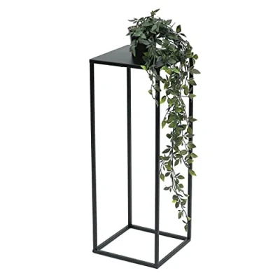 Abbildung von DanDiBo Blumenhocker Metall Schwarz Eckig 50 70 cm Blumenständer Beistelltisch 96315 Blumensäule Modern Pflanzenständer Pflanzenhocker (60 cm)