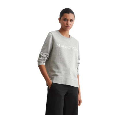 Abbildung von Marc O&#039;Polo LOGO Print AT Chest Sweatshirt, Damen, Größe: Small, Mid stone melange