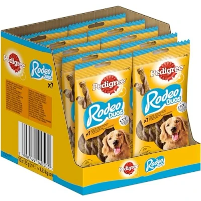 Abbildung von PEDIGREE Hundesnacks RODEO Duos mit Huhn und Frühstücksspeck, 70 Stück