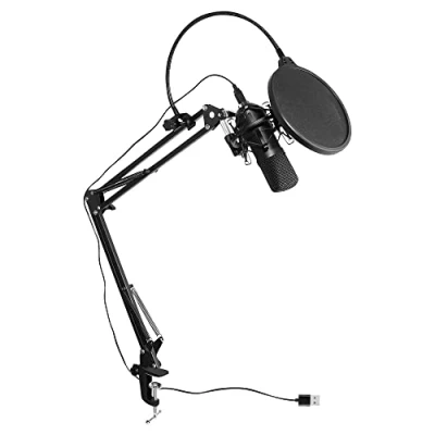 Abbildung von TnB Influence Mikrofon Nierencharakteristik Kondensatormikrofon Professionelle Qualität, Komplettpaket Gelenkarm Mütze Popfilter Vibrationsunterstützung, ideal für Streaming, Podcast Schwarz